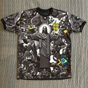 Nike Brazil CBF Christ the Redeemer Graphic Soccer Jersey – Engineered – Black